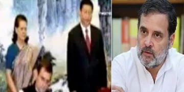 പണ്ട് കോണ്‍ഗ്രസ് നേതൃത്വത്തിലുള്ള യുപിഎ സര്‍ക്കാരിന്‍റെ കാലത്ത് ചൈനയുമായി കരാറില്‍ ഒപ്പുവെയ്ക്കുന്ന രാഹുല്‍ ഗാന്ധി. പിന്നില്‍ സോണിയയും ചൈനീസ് പ്രസിഡന്‍റ് ഷീ ജിന്‍പിങ്ങും (ഇടത്ത്)