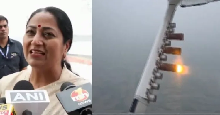 കൃത്രിമമഴ പെയ്യിക്കാന്‍ ക്ലൗഡ് സീഡിംഗ് നടത്തുന്നു (വലത്ത്)