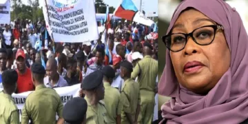 താന്‍സാനിയ പ്രസിഡന്‍റ് സാമിയ സുലുഹു ഹസ്സന്‍ (വലത്ത്)