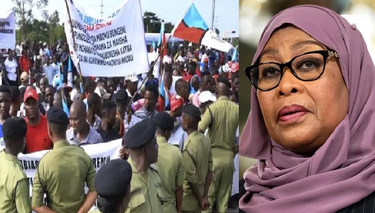 താന്‍സാനിയ പ്രസിഡന്‍റ് സാമിയ സുലുഹു ഹസ്സന്‍ (വലത്ത്)