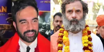 സൊഹ്റാന്‍ മംദാനി ന്യൂയോര്‍ക്കിലെ ക്ഷേത്രങ്ങള്‍ സന്ദര്‍ശിക്കുന്നു (ഇടത്ത്) രാഹുല്‍ ഗാന്ധി 2024ലെ പൊതുതെരഞ്ഞെടുപ്പിന് മുന്‍പ് കശ്മീരിലെ രഘുനാഥക്ഷേത്രം സന്ദര്‍ശിക്കുന്നു (വലത്ത്)