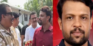 കോണ്‍ഫിഡന്‍റ് ഗ്രൂപ്പ് ഉടമ സി.ജെ. റോയി അനീഷിന് 10 ലക്ഷം രൂപയുടെ ചെക്ക് സമ്മാനിക്കുന്നു