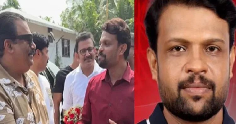 കോണ്‍ഫിഡന്‍റ് ഗ്രൂപ്പ് ഉടമ സി.ജെ. റോയി അനീഷിന് 10 ലക്ഷം രൂപയുടെ ചെക്ക് സമ്മാനിക്കുന്നു