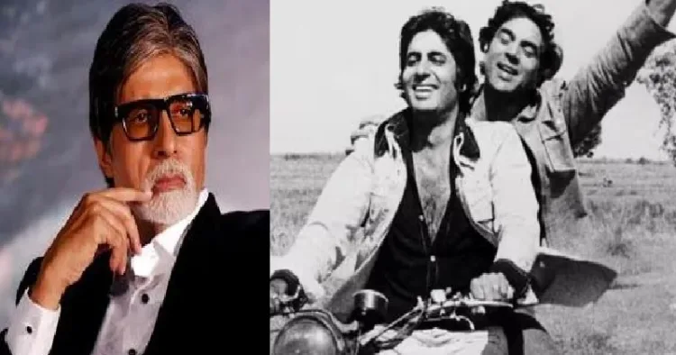 ഷോലെ എന്ന സിനിമയില്‍ അമിതാഭ് ബച്ചനും ധര്‍മ്മേന്ദ്രയും (വലത്ത്)