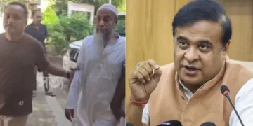 അസംമുഖ്യമന്ത്രി ഹിമന്ത ബിശ്വ ശര്‍മ്മ (ഇടത്ത്) ദല്‍ഹി കാര്‍ സ്ഫോടനത്തിന്‍റെ പേരില്‍ കേന്ദ്രസര്‍ക്കാരിനെ പരിഹസിച്ചതിന് അറസ്റ്റിലായ നസ്ലുല്‍ ഇസ്ലാം ഭര്‍ബുയ്യ (വലത്ത്)