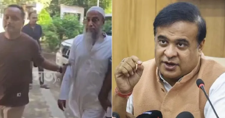 അസംമുഖ്യമന്ത്രി ഹിമന്ത ബിശ്വ ശര്‍മ്മ (ഇടത്ത്) ദല്‍ഹി കാര്‍ സ്ഫോടനത്തിന്‍റെ പേരില്‍ കേന്ദ്രസര്‍ക്കാരിനെ പരിഹസിച്ചതിന് അറസ്റ്റിലായ നസ്ലുല്‍ ഇസ്ലാം ഭര്‍ബുയ്യ (വലത്ത്)