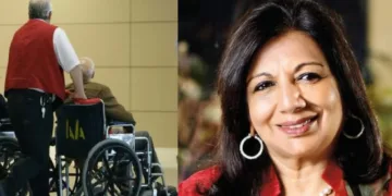 കിരണ്‍ മജുംദാര്‍ ഷാ (വലത്ത്)