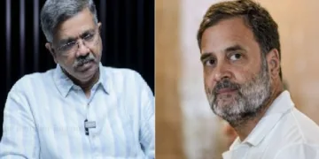 ജേണലിസ്റ്റ് കെ.ജെ. ജേക്കബ്ബ് (ഇടത്ത്) രാഹുല്‍ ഗാന്ധി (വലത്ത്)