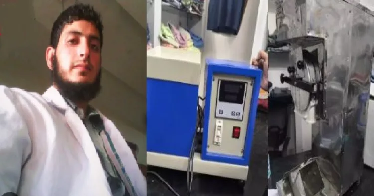 ഡോക്ടര്‍ മുസമ്മില്‍ (ഇടത്ത്) ഗ്രൈന്‍ഡിംഗ് മെഷീന്‍ (വലത്ത്)