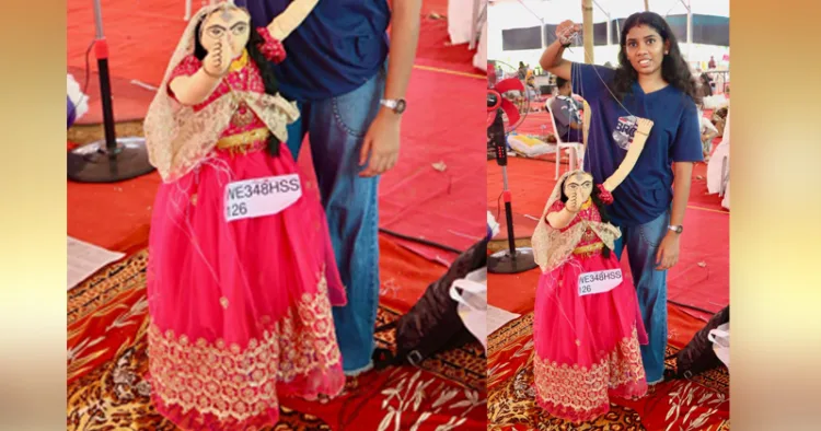 ശ്രീലക്ഷ്മി താന്‍ നിര്‍മിച്ച പാവയുമായി