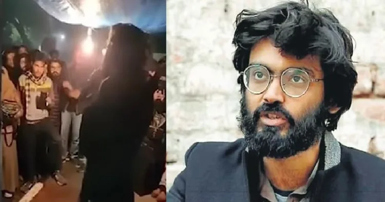 ഷെര്‍ജീല്‍ ഇമാം വിദ്യാര്‍ത്ഥികളെ കലാപത്തിന് പ്രേരിപ്പിക്കുന്ന രീതിയില്‍ നടത്തിയ വിഘടനവാദപ്രസംഗം (ഇടത്ത്) ഷെര്‍ജീല്‍ ഇമാം (വലത്ത്)