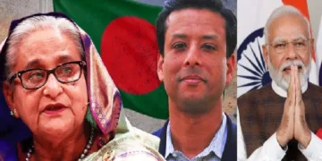 മുന്‍ ബംഗ്ലാദേശ് പ്രധാനമന്ത്രി ഷേഖ് ഹസീനയും മകന്‍ സജീബ് വാസെദും (ഇടത്ത്)