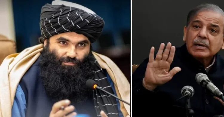 സിറാജുദ്ദീന്‍ ഹഖാനി (ഇടത്ത്) പാക് പ്രധാനമന്ത്രി ഷെബ്ഹാസ് ഷെരീഫ് (വലത്ത്)