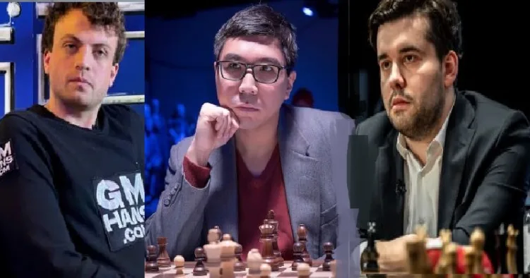 ലോക 20ാം നമ്പര്‍ താരം ഹാന്‍സ് നീമാന്‍ (ഇടത്ത്) ലോക ഒമ്പാതം നമ്പര്‍ താരം വെസ്ലി സോ (നടുവില്‍) ലോക 19ാം നമ്പര്‍ താരം ഇയാന്‍ നെപോമ്നെഷി (വലത്ത്)