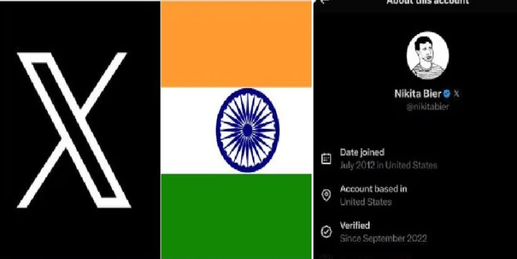 എക്സ് അക്കൗണ്ടില്‍ പ്രൊഫൈല്‍ സൃഷ്ടിക്കുന്നവരുടെ രാജ്യത്തിന്‍റെ പേര് വെളിപ്പെടുത്തും (വലത്ത്)