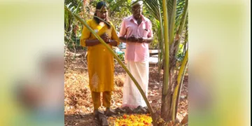 സത്യപ്രതിജ്ഞക്ക് മുമ്പ് ധീരബലിദാനി രവീന്ദ്രനാഥിന്റെ കുഴിമാടത്തിലെത്തി അനുപമ പുഷ്പാര്‍ച്ചന നടത്തിയപ്പോള്‍