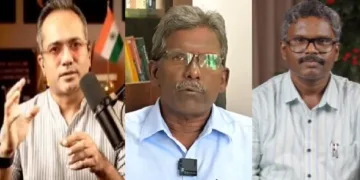 സണ്ണി കപിക്കാട് (നടുവില്‍) ടി.എസ്.ശ്യാംകുമാര്‍ (വലത്ത്)