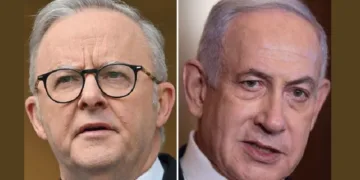 ആസ്ത്രേല്യന്‍ പ്രധാനമന്ത്രി ആന്‍റണി ആല്‍ബനീസ് (ഇടത്ത്) ഇസ്രയേല്‍ പ്രധാനമന്ത്രി ബെഞ്ചമിന്‍ നെതന്യാഹു (വലത്ത്)