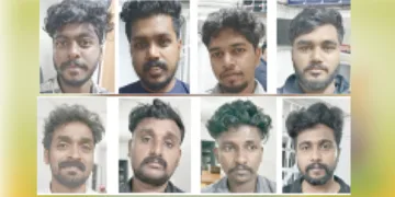 അറസ്റ്റിലായ സിപിഎം പ്രവര്‍ത്തകരായ നവീന്‍, അഖില്‍രാജ്, റിനീഷ്, റോഷിന്‍രാജ്, അമല്‍ദാസ്, അരുണ്‍, ജെസിന്‍, ലിയോ ജോണ്‍ എന്നിവര്‍