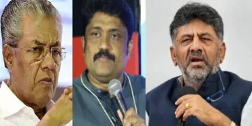 കര്‍ണ്ണാടക ഉപമുഖ്യമന്ത്രി ഡി.കെ. ശിവകുമാര്‍ (വലത്ത്)