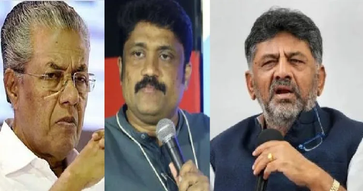 കര്‍ണ്ണാടക ഉപമുഖ്യമന്ത്രി ഡി.കെ. ശിവകുമാര്‍ (വലത്ത്)