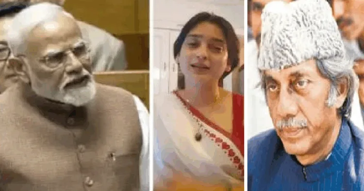 ഹാജി മസ്താന്‍റെ മകള്‍ ഹസീന്‍ മസ്താന്‍ (നടുവില്‍) ഹാജി മസ്താന്‍ (വലത്ത്)