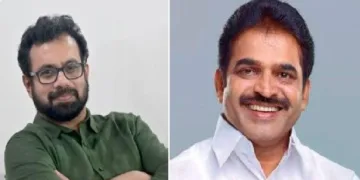 ജോണ്‍ ബ്രിട്ടാസ് (ഇടത്ത്) കെ.സി. വേണുഗോപാല്‍ (വലത്ത്)