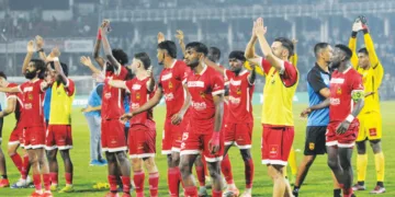 ഫൈനലിലേക്ക് യോഗ്യത നേടിയ കണ്ണൂര്‍ വാരിയേഴ്സിന്റെ ആഹ്ലാദം