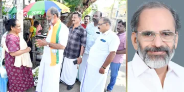 കെ മഹേശ്വരന്‍ നായര്‍ പ്രചാരണത്തിനിടെ