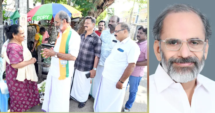 കെ മഹേശ്വരന്‍ നായര്‍ പ്രചാരണത്തിനിടെ