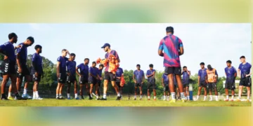 മലപ്പുറം എഫ്‌സി ടീം പരിശീലനത്തിനിടെ