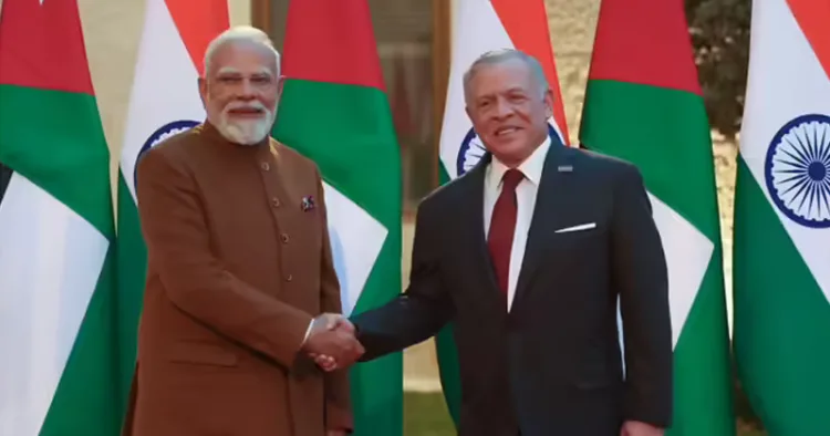 പ്രധാനമന്ത്രി നരേന്ദ്ര മോദിയും ജോർദാൻ രാജാവ് അബ്ദുള്ള രണ്ടാമനും