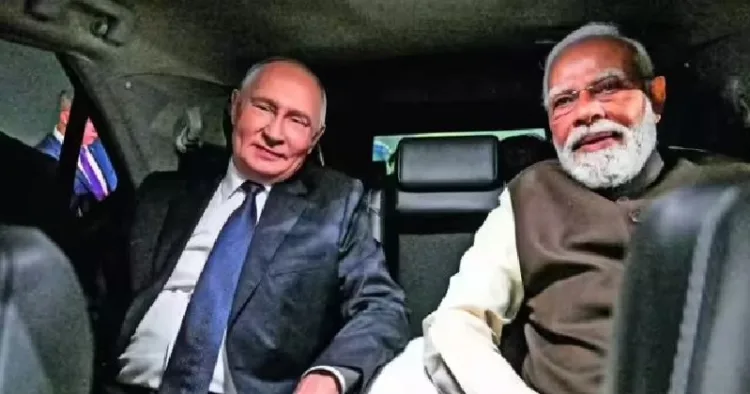 മോദിയും പുടിനും ഇന്ത്യയുടെ ഫോര്‍ച്യുണര്‍ കാറില്‍