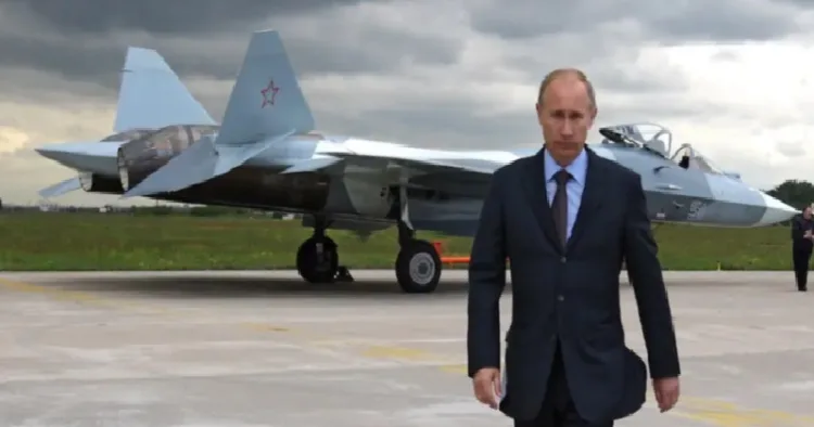 റഷ്യന്‍ പ്രസിഡന്‍റ് വ്ളാഡിമിര്‍ പുടിന്‍ ...പിന്നില്‍ എസ് യു 57 എന്ന റഷ്യയുടെ അഞ്ചാം തലമുറ സ്റ്റെല്‍ത്ത് ജെറ്റ്