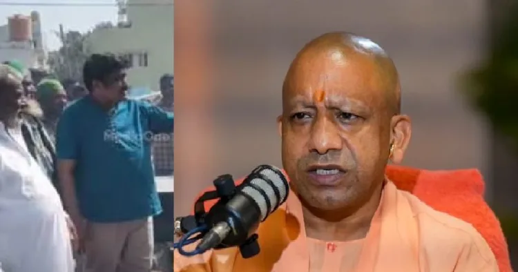 ഡിവൈഎഫ് ഐ നേതാവും എംപിയുമായ റഹിം ബെംഗളൂരുവിലെ യെലഹങ്കയില്‍ മുസ്ലിങ്ങള്‍ അനധികൃതമായി കയ്യേറിയ വീടുകള്‍ ബുള്‍ഡോസര്‍ വെച്ച് ഇടിച്ചുനിരത്തിയ സ്ഥലം സന്ദര്‍ശിക്കുന്നു (ഇടത്ത്)