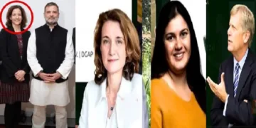 രാഹുല്‍ ഗാന്ധി കോര്‍ണിയ വോളിനൊപ്പം (ഇടത്ത്) ഡാനിയേല ഷ്വാര്‍സര്‍ , ഡോ. മനീഷ റ്യൂട്ടര്‍, ഡോ. തോഴ്സറ്റണ്‍ ബെന്നര്‍ എന്നിവര്‍ (യഥാക്രമം ഇടത്ത് നിന്നും വലത്തോട്ട്)