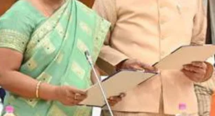 LUCKNOW, INDIA - NOVEMBER 29: Uttar Pradesh Chief Minister Yogi Adityanath along with Vidhan Sabha speaker Satish Mahana, Deputy CM Keshav Prasad Maurya and Deputy CM Brajesh Pathak and others attending the swearing in program of newly elected members of Uttar Pradesh Legislative Assembly at Tilak Hall of Vidhan Bhavan on November 29, 2024 in Lucknow, India. (Photo by Deepak Gupta/Hindustan Times via Getty Images)