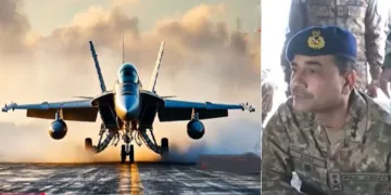 ഇന്ത്യയുടെ റഫാല്‍ (ഇടത്ത്) അസിം മുനീര്‍ (വലത്ത്)