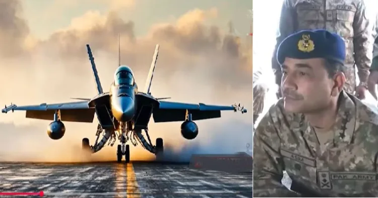 ഇന്ത്യയുടെ റഫാല്‍ (ഇടത്ത്) അസിം മുനീര്‍ (വലത്ത്)