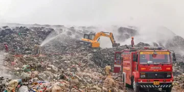 2023 മാര്‍ച്ചില്‍ ബ്രഹ്‌മപുരം ഖരമാലിന്യ സംസ്‌കരണ പ്ലാന്റിലുണ്ടായ തീപ്പിടിത്തം (ഫയല്‍ ചിത്രം)