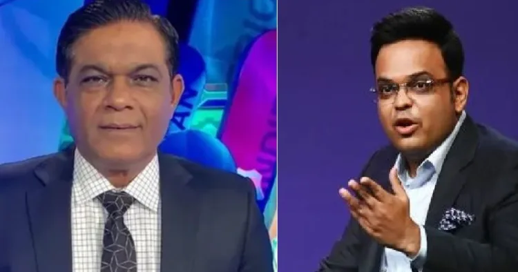 മുന്‍ പാകിസ്ഥാന്‍ ക്രിക്കറ്റ് ടീം നായകന്‍ റാഷിദ് ലത്തീഫ് (ഇടത്ത്) ഐസിസി ചെയര്‍മാന്‍ ജയ് ഷാ (വലത്ത്)