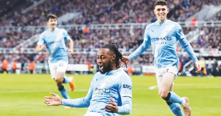 മാഞ്ചസ്റ്റര്‍ സിറ്റിക്കായി ഗോള്‍ നേടിയ ആന്റോയിന്‍ സെമന്യോയുടെ ആഹ്ലാദം