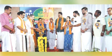 എന്‍ടിയു സംസ്ഥാന സമ്മേളനം ബിജെപി സംസ്ഥാന ജനറല്‍ സെക്രട്ടറി എം.ടി. രമേശ് ഉദ്ഘാടനം ചെയ്യുന്നു