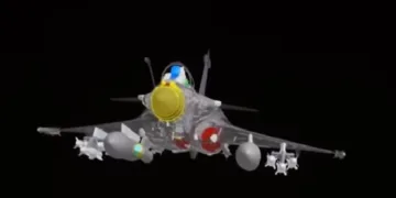 റഫാല്‍ യുദ്ധവിമാനത്തിന്‍റെ രാത്രി ദൃശ്യം