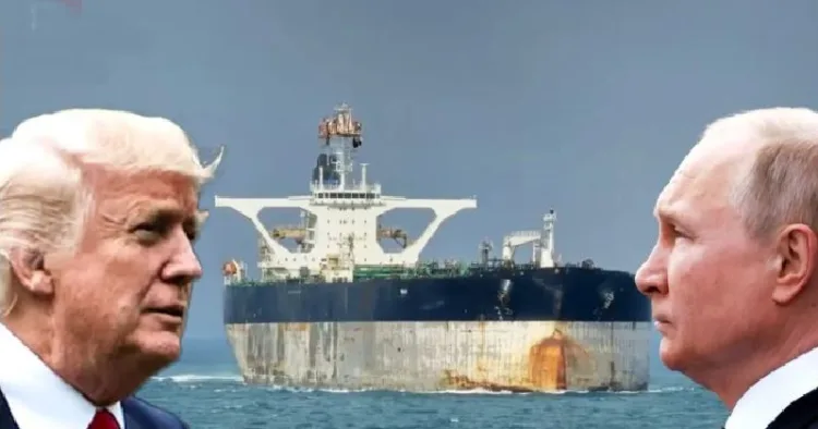 അമേരിക്കയുടെ നാവികസേന പിടിച്ചെടുത്ത മറിനെറ എന്ന എണ്ണ ടാങ്കര്‍ (നടുവില്‍)