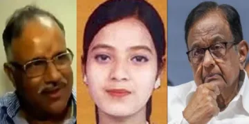 പത്മശ്രീ നേടിയ ആര്‍വിഎസ് മണി (ഇടത്ത്) ഇഷ്റത്ത് ജഹാന്‍ (നടുവില്‍) 2009ല്‍ കേന്ദ്ര ആഭ്യന്തരമന്ത്രിയായിരുന്ന പി. ചിദംബരം (വലത്ത്)