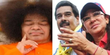 വെനസ്വേലയുടെ പ്രസിഡന്‍റ് നിക്കോളാസ് മഡൂറോയും ഭാര്യ സിലിയയും (വലത്ത്)