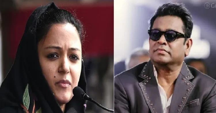 ഷെഹ്ല റഷീദ് (ഇടത്ത്) എആര് റഹ്മാന് (വലത്ത്)