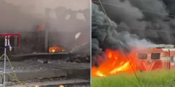 തൃശൂർ റെയിൽവേ സ്റ്റേഷനിൽ ബൈക്ക് പാർക്കിങ്ങില്‍ തീപിടിത്തം