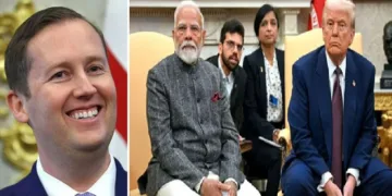 പുതുതായി ഇന്ത്യയിലെ യുഎസ് അംബാസഡറായി ചുമതലയേറ്റ സെര്‍ജിയോ ഗോര്‍ (ഇടത്ത്)